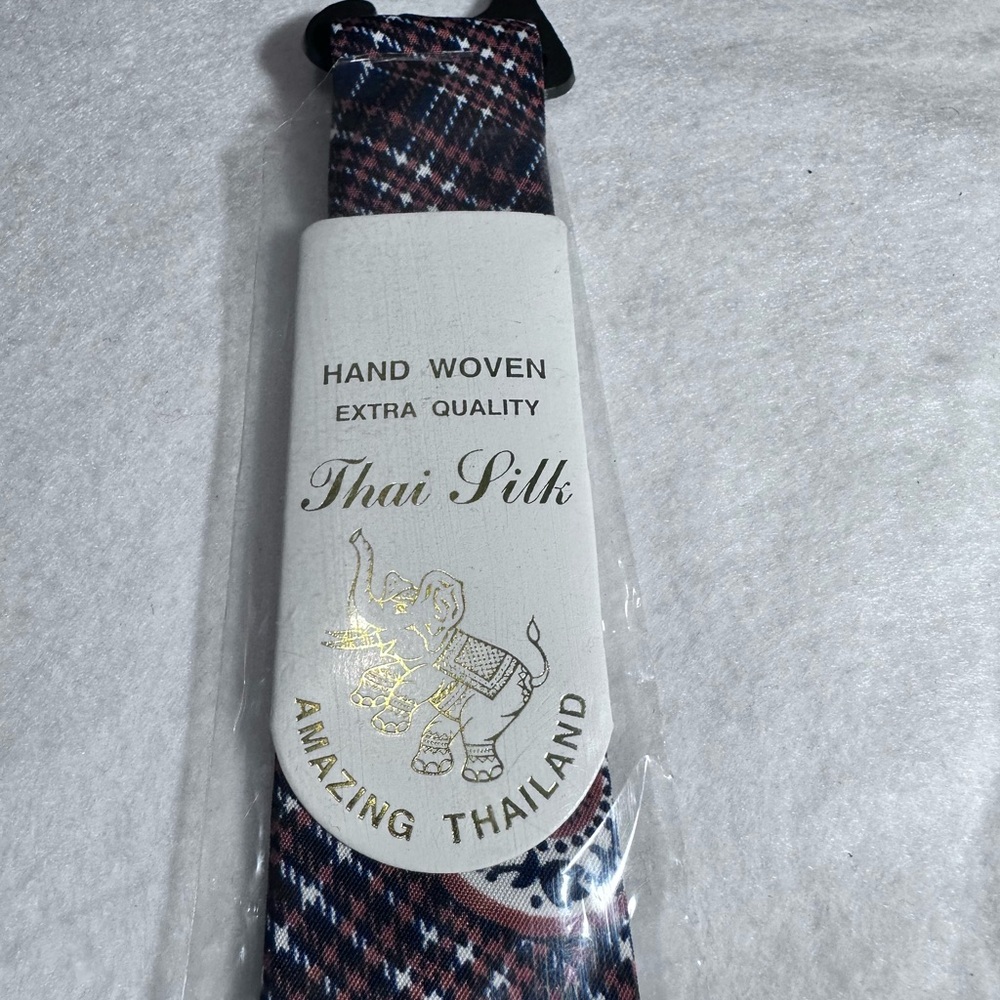 BRAND New Hand Work Thai Silk Amazing Thailand Plaid Necktie NWT Extra Quality